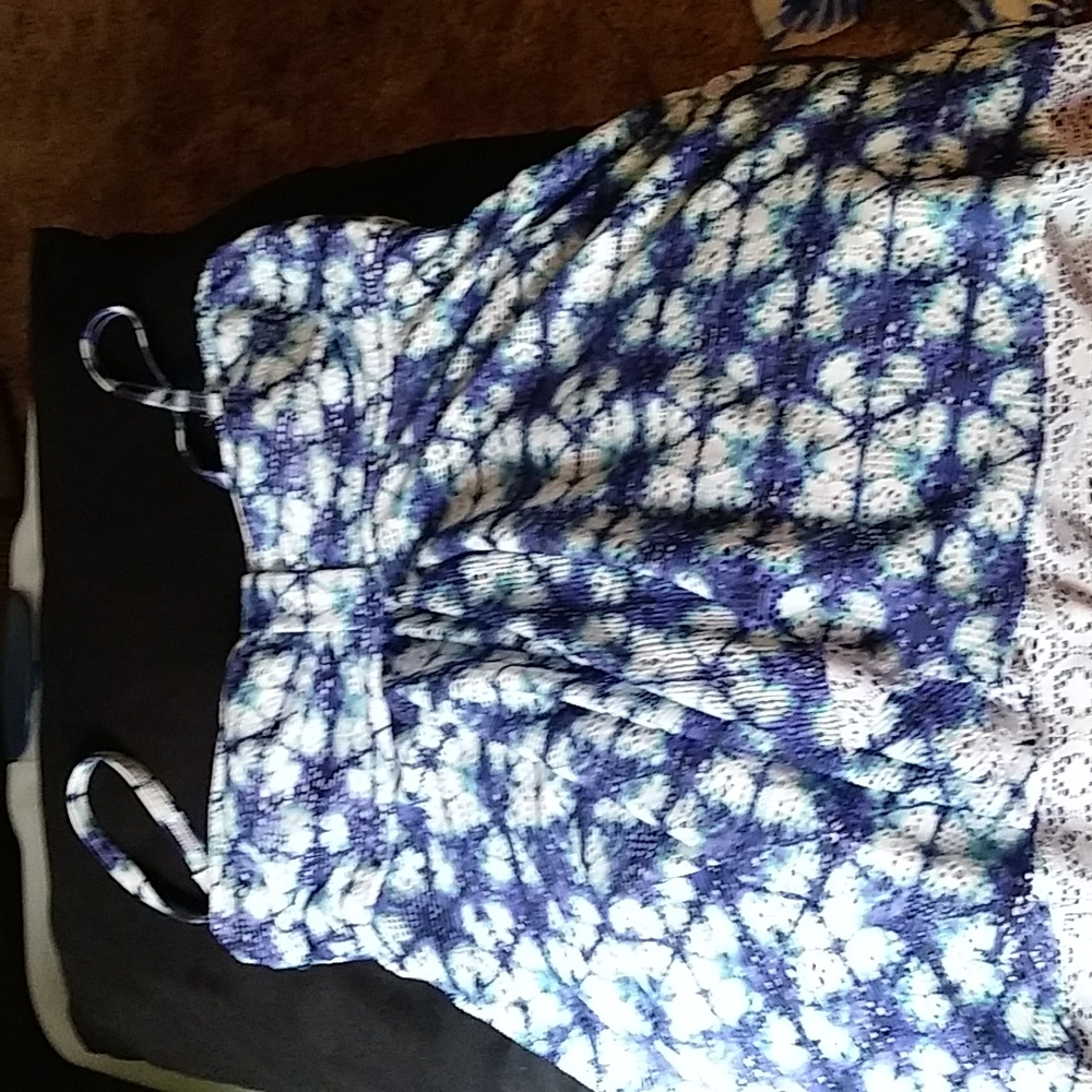 Tankini top purple and teal croft&barrow top